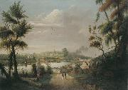 unknow artist direct north general view of Sydney Cove painting